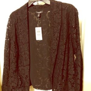 Fitted black lace blazer